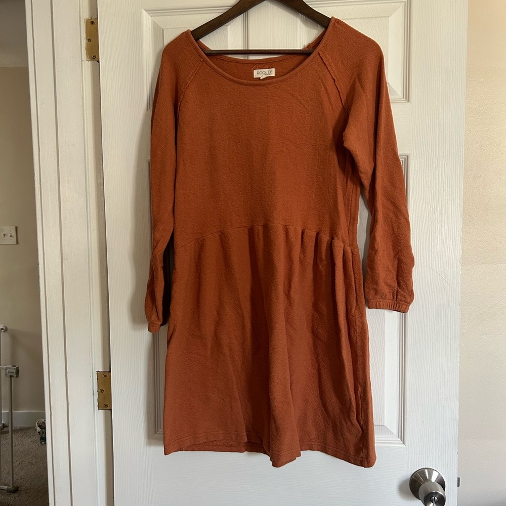 Roolee Mom Orange Long Sleeve Dress Nursing